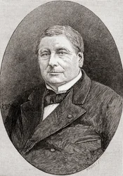 Eugène Marin Labiche, da revista mensal The Century Illustrated, publicada em 1884 (gravura em madeira)
